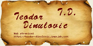 Teodor Dinulović vizit kartica
